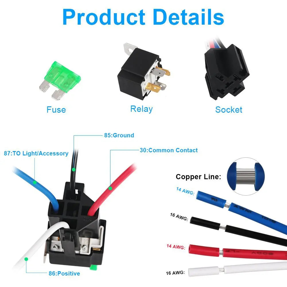  2 3 5 6PCS 12V 24V DC 4 5 Pin Car Automotive Fused Relay 30A Automobile Control Normally Open Relais Fuse with Backrest