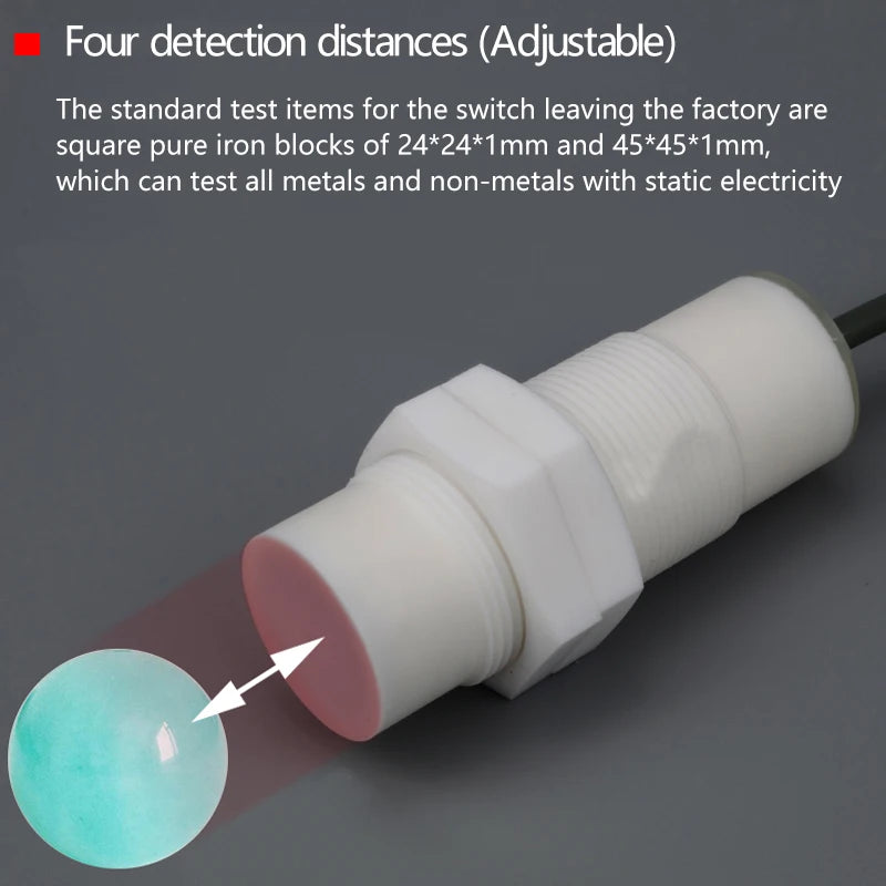 M30 Corrosion-Resistant Capacitive Proximity Switch, Non-Metallic Induction Switch Resistant to Strong Acids and Alkalis