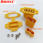 Original Amass XT90E-F Battery Connector XT90E Female Plug Gold-plated XT90 Mountable Connector Plug  Yellow Socket