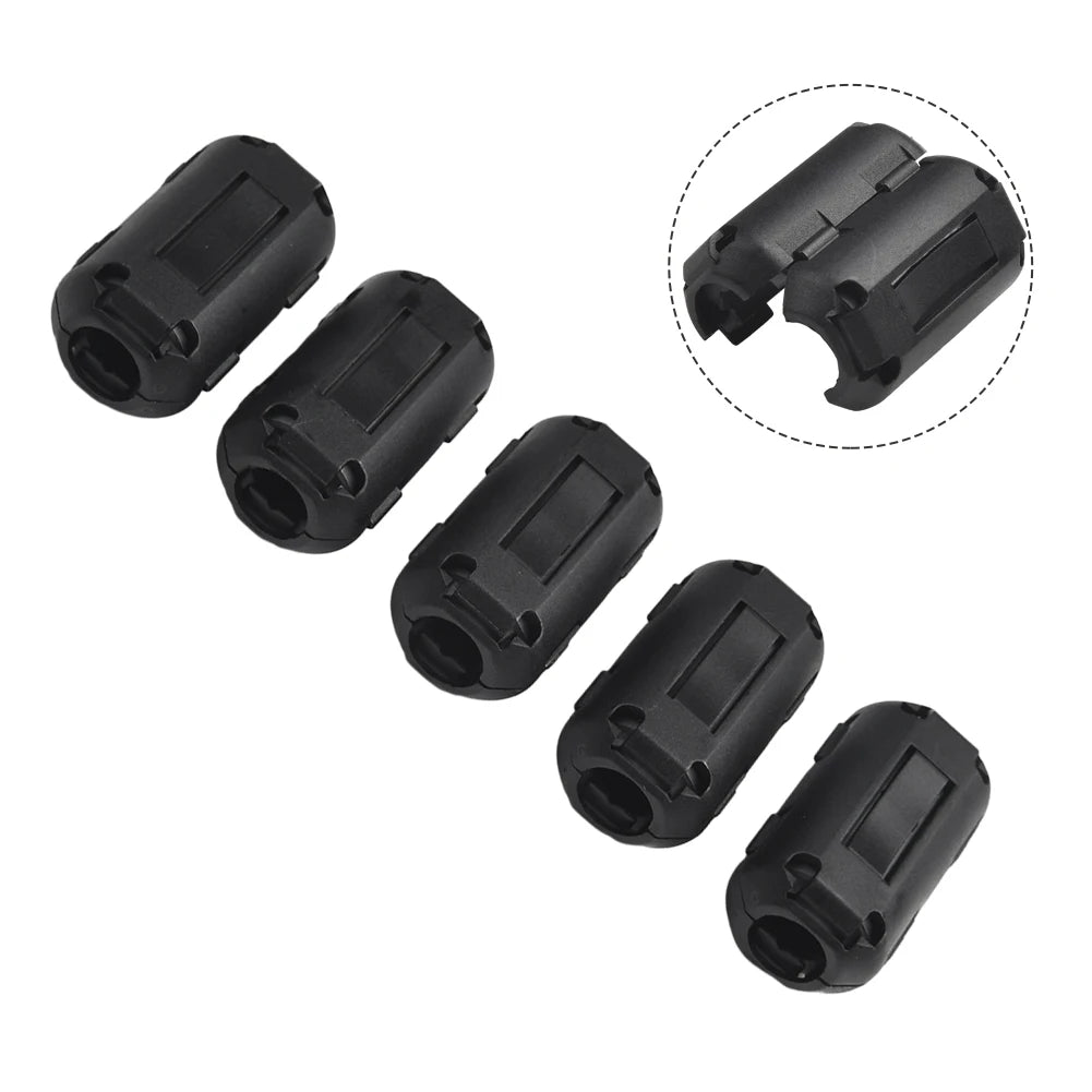 5Pcs 3.5/5/7mm Toroidal Core Ferrite Bead Clip Choke RFI Noise Filter Clip Noise Suppressor Filter Ring Wiring Cable Clamp Tools