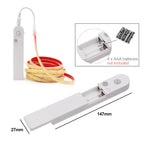 IP68 Waterproof COB Led Strip Light Motion Sensor 5V Battery USB Powered Auto ON/OFF Cabinet Kitchen Staircase Liner Lighting