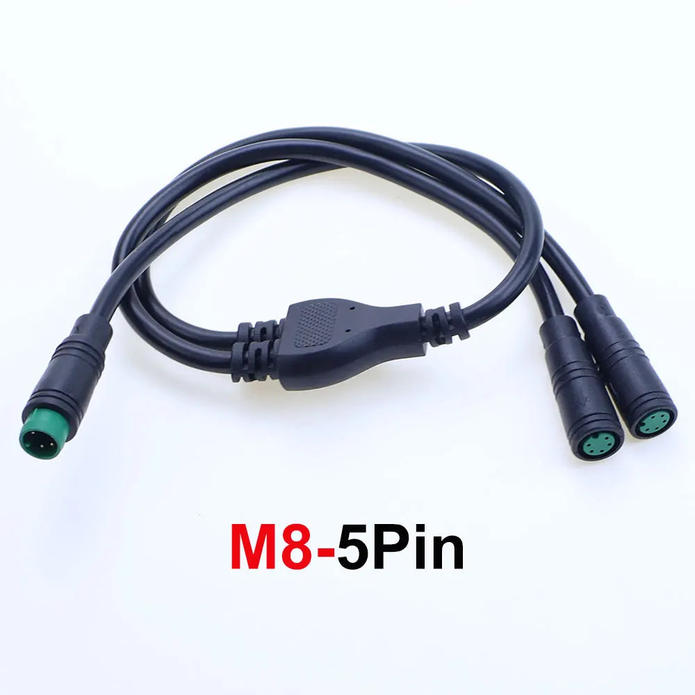 M6 M8 1 Male To 2 Female 2/3/4/5/6 Pin Ebike Splitter Sensor Connector Plug Electric Bicycle Butt Waterproof Cable Joint 40CM