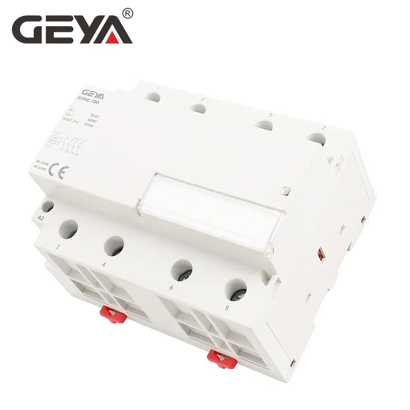 GEYA GYHC 4Pole 100A Modular Contactor 4NO 2NO2NC 3NO1NC 220V Automatic Household Contactor 100A Din Rail Type