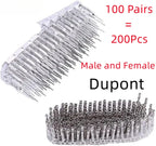 100Pairs Dupont Connector 2.54mm Jumper Wire Cable Pin Connector Terminal Male and Female Pin Connector Kit for Housing Jumper