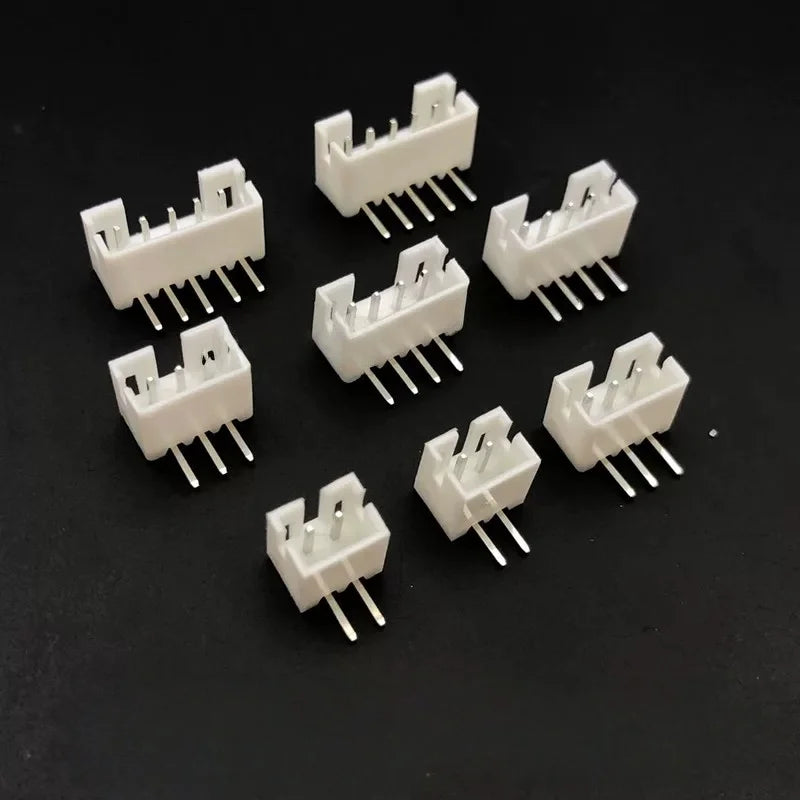 50pcs PH2.0 Connector Pitch 2.0mm Pin Header Male Connector Right Angle 90 Degrees Bend Curved Needle 2/3/4/5/6/7/8/9/10-12pin