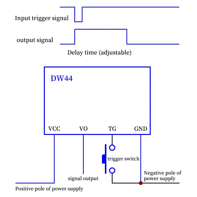 1/5/10Pcs NE555 DW44 Monostale Circuit Module Falling Edge Trigger For Delay Switch Timer