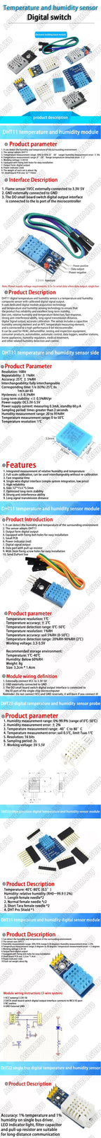 Digital Temperature Sensor / Humidity Sensor DHT11 DHT22 AM2302 AM2301 AM2320 MW33 Sensor And Module For Arduino electronic DIY