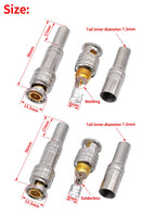 5Pcs BNC Solderless Connector Q9 HD Video Oscilloscope Male Plug Welding Free 75-5 Ohm Monitoring Weldings Cable Connectors