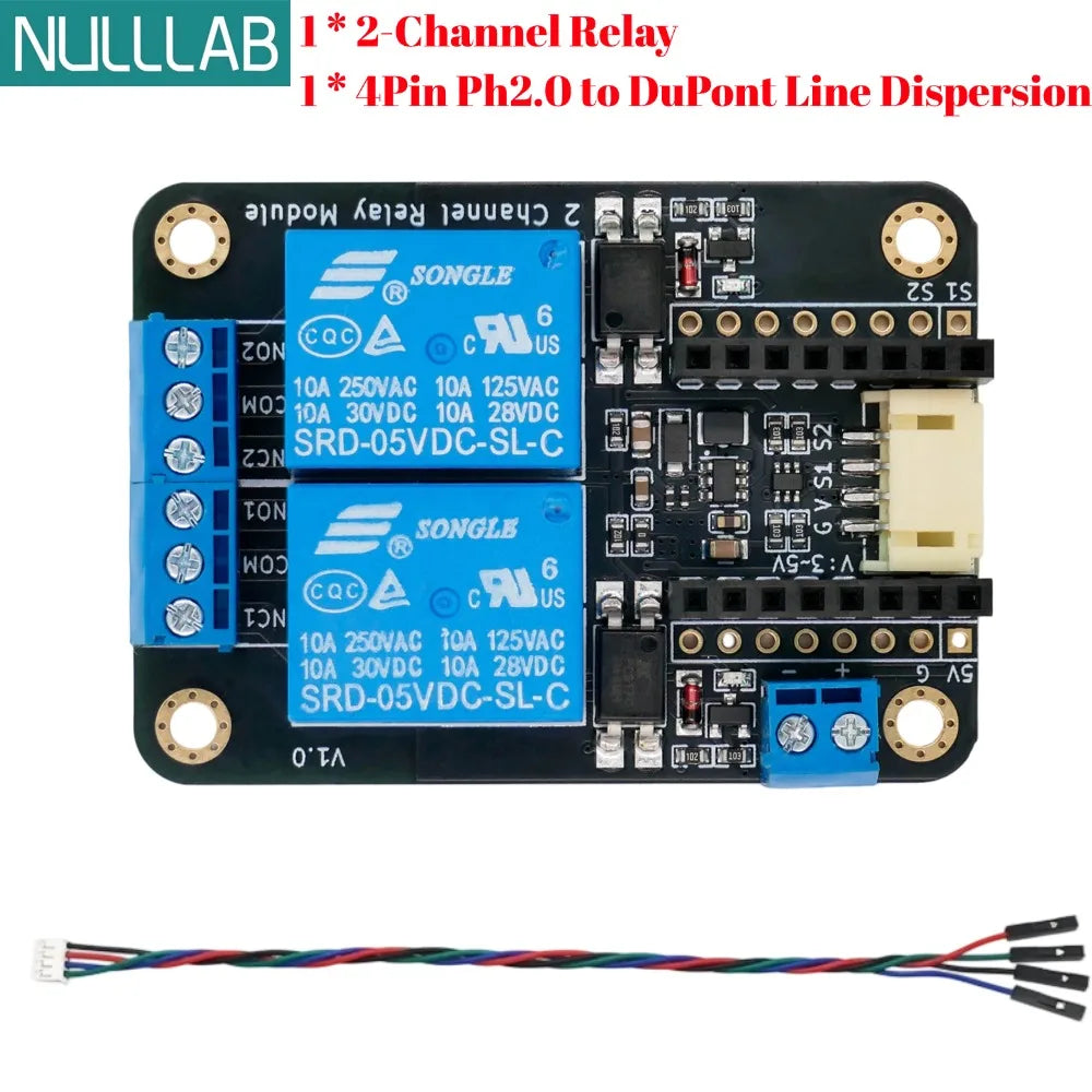 2 Channel DC 5V Relay Module Low Level Trigger with Optocoupler Isolation Smart Home Control Board Compatible with Arduino ESP32