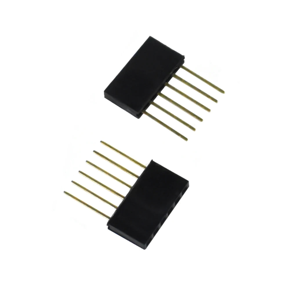 10PCS 2.54mm Single Row Pin 10MM PC104 Long Female Pin Header Socket Strip Stackable PCB Connector 1*6p 8p 10p For Arduino