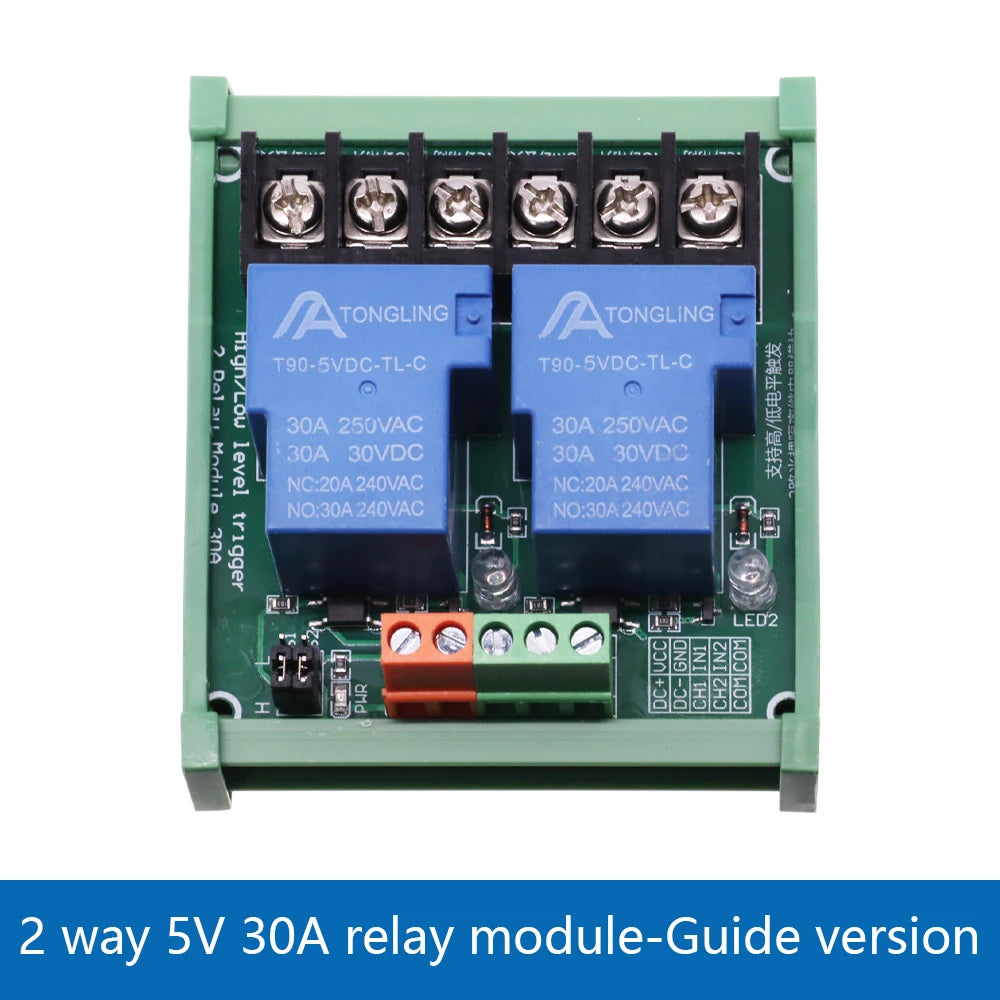 1 2 4 Channel Relay Module 30A With Optocoupler Isolation 1 Way 5V 12V 24V Supports High And low Triger Trigger