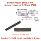 5PCS SMD SMT 2*2/3/4/5/6/7/8/10/12/20/40/50 PIN Double Row Pin Female Header 1.27MM Pitch Connector Socket 2X/6/8/10/20
