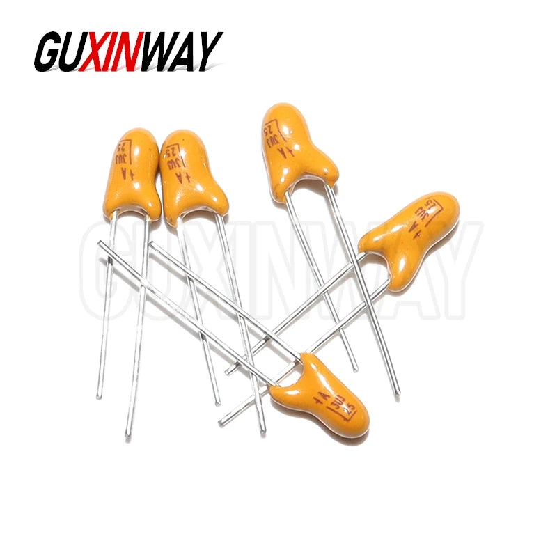 5PCS 10V 16V 25V 35V 50V Tantalum Capacitor 1UF 2.2UF 3.3UF 4.7UF 10UF 22UF 33UF 47UF 100UF 220uF 0.1uF 0.22uF 0.47uF 0.68uF DIP