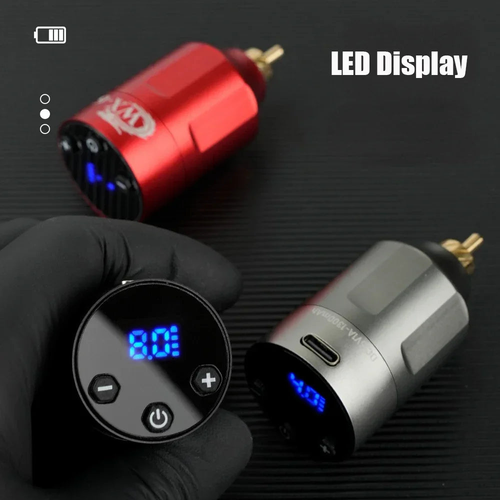 Mini Wireless Tattoo Power Supply LED Screen DC/RCA Tattoo Battery Pack Rechargeable Power Supply