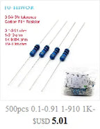 5pcs 10W 5% SQP Cement Resistor 0.1 0.22 0.33 0.5 1 1.2 1.8 2 2.2 3 3.3 3.6 4.7 5 8 10 15 20 25 30 100 K R ohms Power Resistance