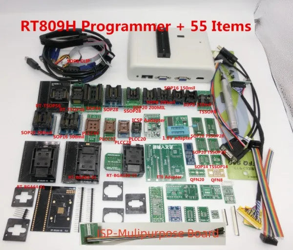 100% Original RT809H RT809HSE EMMC-Nand FLASH Programmer  with BGA48 BGA63 BGA64 BGA169 Adapter RT809H EMMC Nand Flash TSOP48