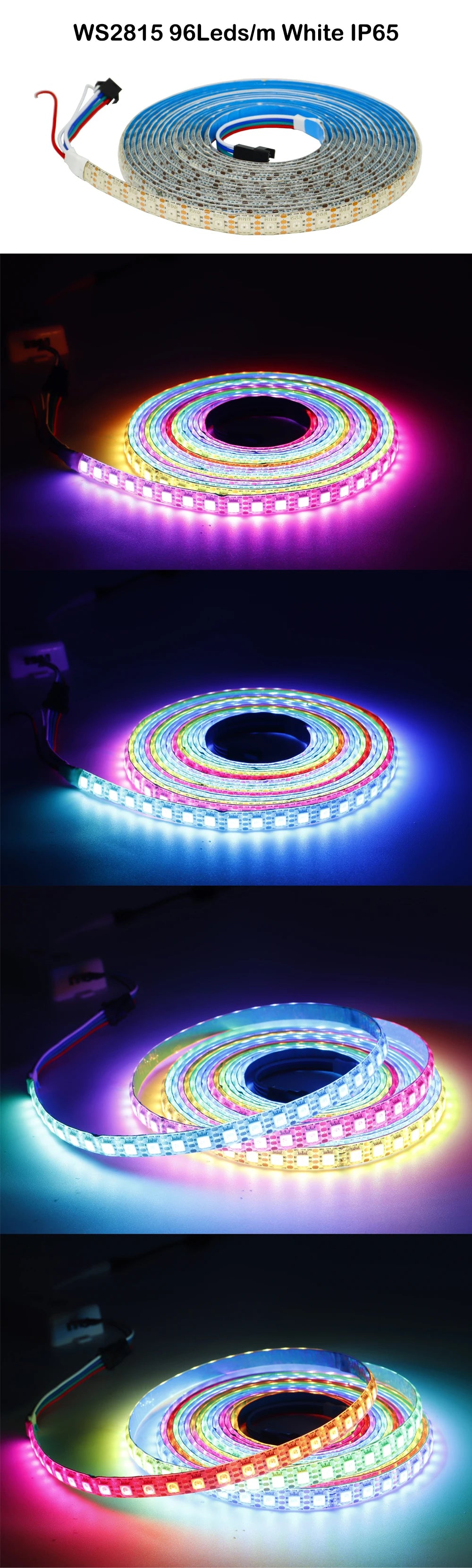 DC12V WS2815 5050 Smart RGB Pixels LED Strip DC5V WS2812B Individually Addressable IC 30/60/74/96/144/Leds/M WS2812 Tape Light