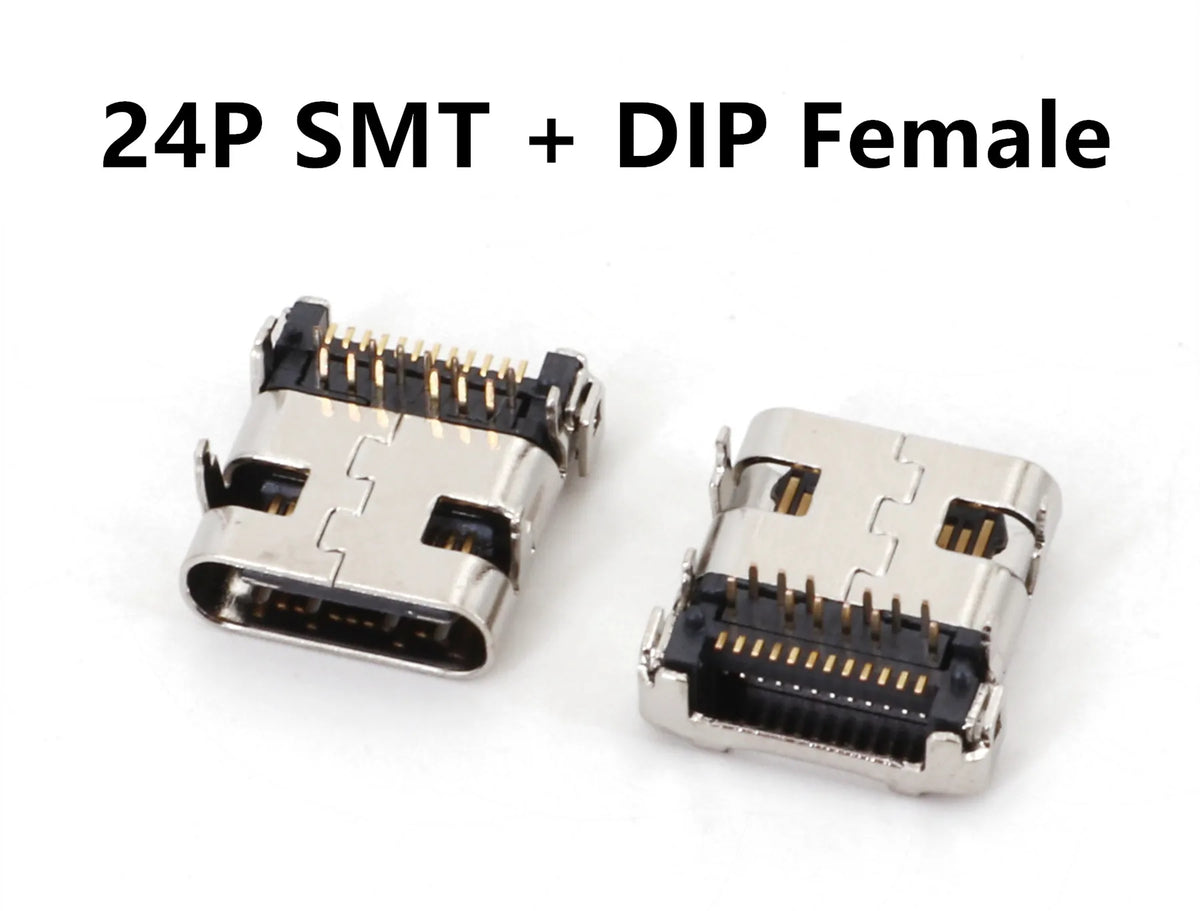 10Pcs USB 3.1 Type C 6/16/24 Pin Connector Male Female Charging Port PCB Mount Solder Socket