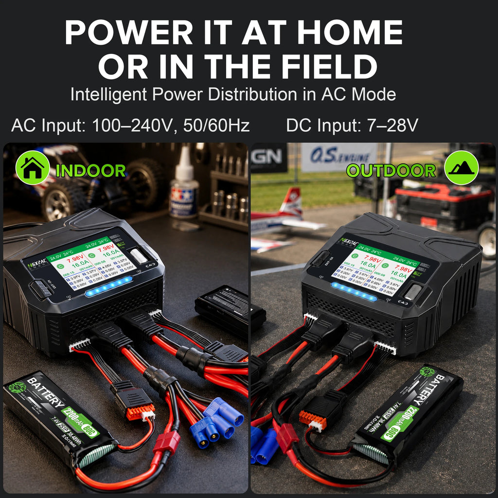 HTRC H6X2AC Dual Channel Battery Charger DC 400WX2 AC300W 16AX2 for 1S~6S Lipo Li-ion LiFe LiHV LTO NiMh RC Battery Fast Charge