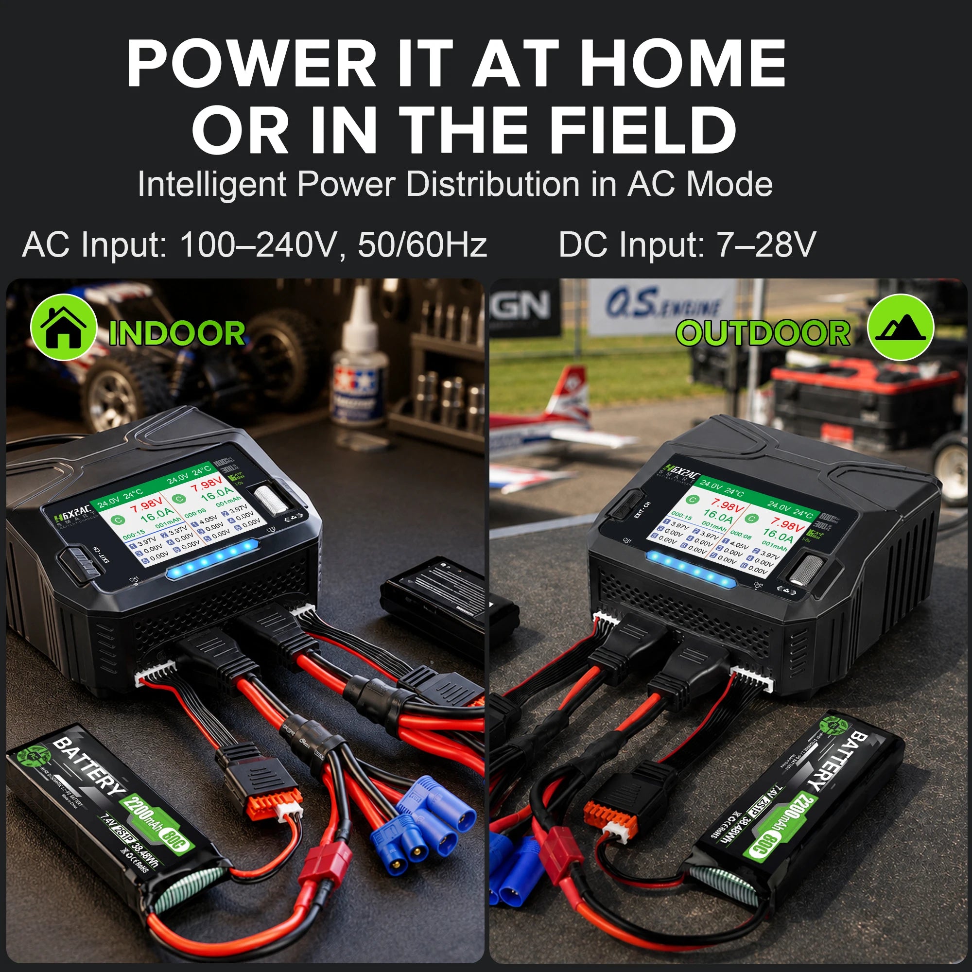 HTRC H6X2AC Dual Channel Battery Charger DC 400WX2 AC300W 16AX2 for 1S~6S Lipo Li-ion LiFe LiHV LTO NiMh RC Battery Fast Charge