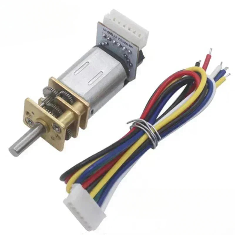 GA12 N20 Encoder DC 6V Mini Micro Metal Gear DC Motor Gearwheel High Torque 15 25 50 70 100 150 300 500 1500RPM 7PPR Hall Sensor