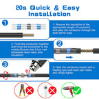 100/800PCS Solder Seal Wire Connectors Heat Shrink Solder Butt Connectors Kit Automotive Marine Insulated with 300W Hot Air Gun