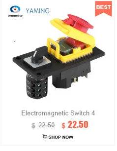 YCZ2 Electromagnetic Switch 4/5 Pin 110V/220V Momentary(Reset) On Off Red/green Push Button Emergency Stop Replace KJD17