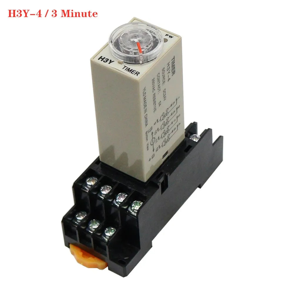 1set H3Y-4 Power On Time Delay Relay  Timer DPDT 14Pins  H3Y-4 1-60sec/ 3 Minute-60Minute  220v 110V 24V 12V
