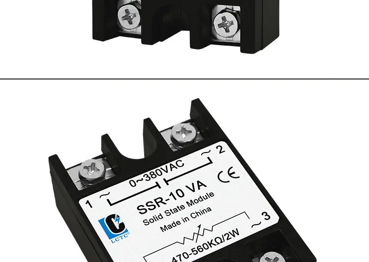 LCTC SSR Solid State Relay Voltage Regulator Adjustable 10A 25A 40A 50A 60A 80A 100A VA Single Phase 0-380VAC Potentiometer