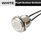 FILN 22mm 20A Waterproof Metal Push Button Switch Ring LED Lighted Pre-Wired High Current Power Switch Lamp for Car Boat Marine