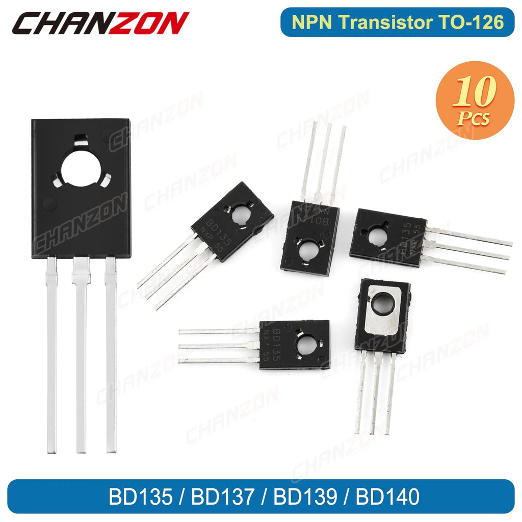 10Pcs Bd135 Bd137 Bd139 Bd140 Npn Amplifier Powerful Transistor Bipolar Junction Triode Tube Integrated Circuit New Original BJT