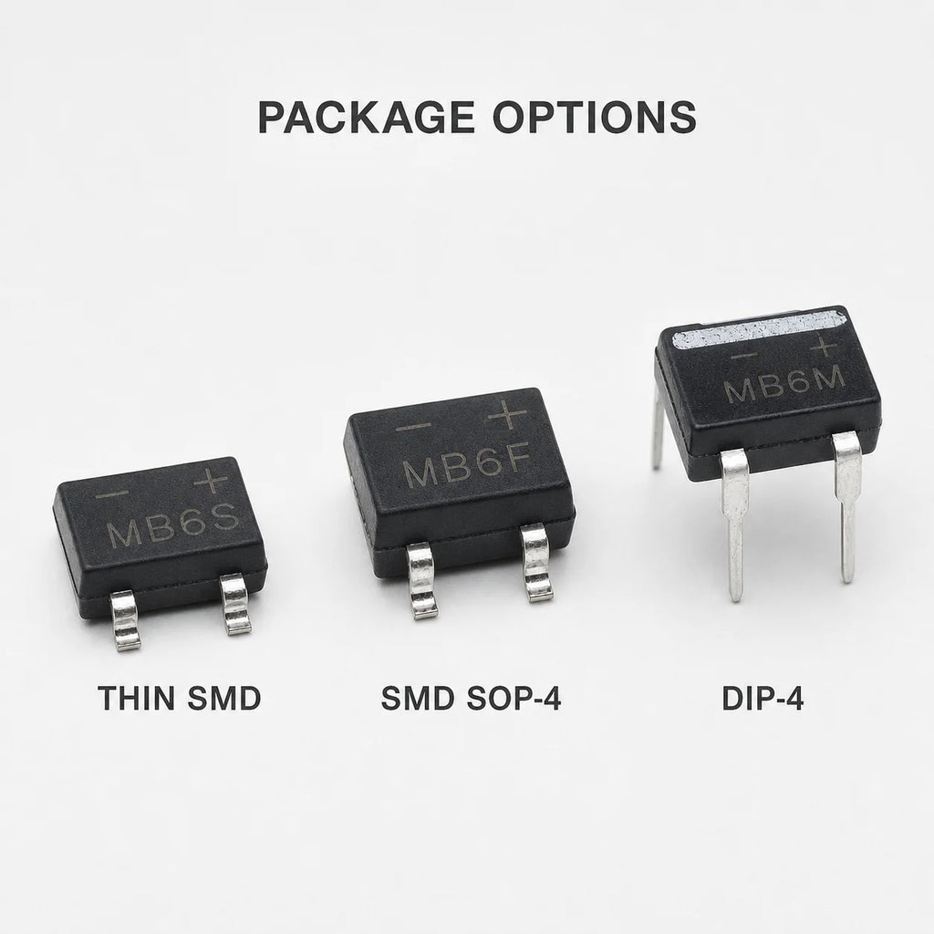 1000PCS MB6S MB6F MB6M MB8S MB10S MB10M MB10F Bridge Rectifier Diode 0.5A 1A 1000V SOP-4 DIP-4 SMD Full Wave Rectifier AC DC