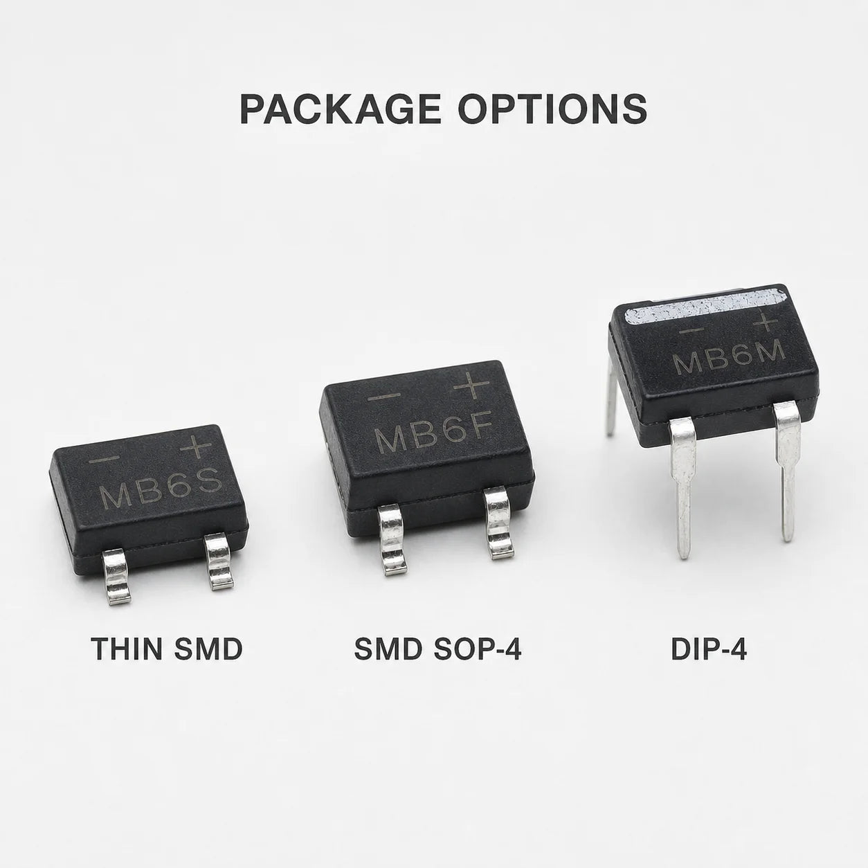 1000PCS MB6S MB6F MB6M MB8S MB10S MB10M MB10F Bridge Rectifier Diode 0.5A 1A 1000V SOP-4 DIP-4 SMD Full Wave Rectifier AC DC