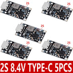 Lithium Battery Charging Boost Module with Balanced Support, Fast Charge with Indicator, 2S, 3S, Type-C BMS, 15W, 8.4V, 12.6V,