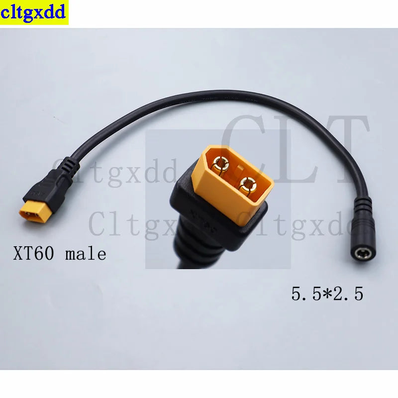 Cltgxdd 1piece XT60 Male and Female Socket to DC 5.5x2.1/5.5x2.5mm Socket Adapter for FPV Monitor Drone Video Glasses Adapter