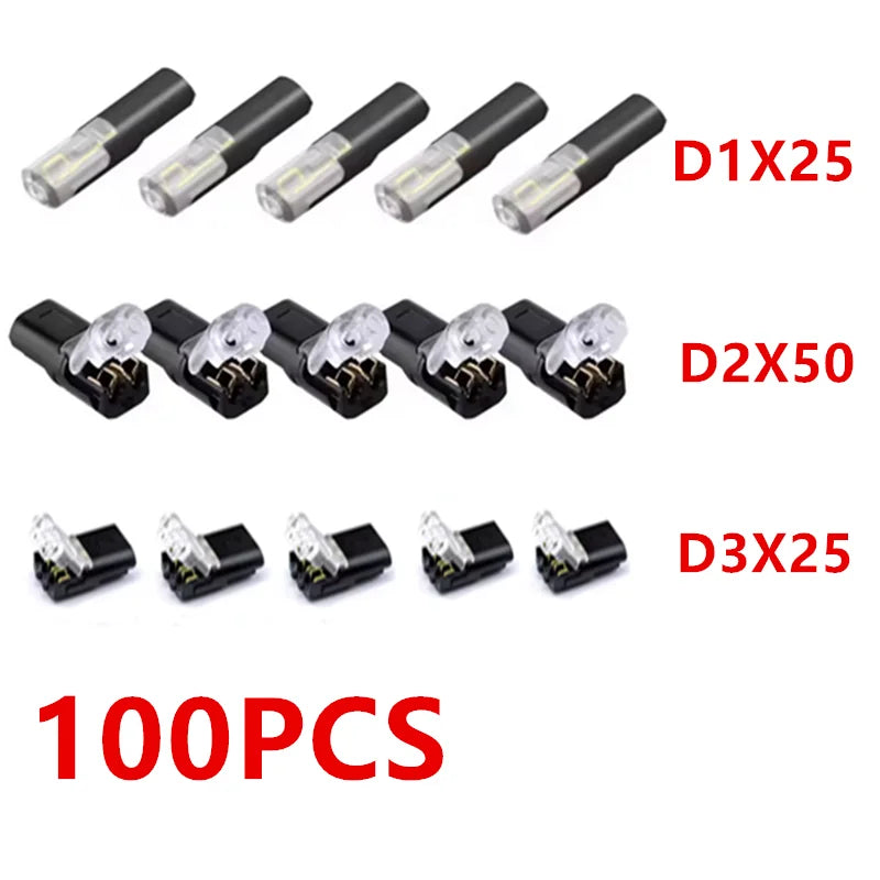 1/2/3 Way Quick-Connect Terminal Electrical Connector Strip Terminal Car Wire Cable Connection Sealed Dustproof Wire Auto Wiring