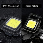 Keychain Light Mini Multifunctional Camping Flashlight USB Rechargeable LED Portable Bright COB Pocket Clip Lantern Outdoor Work