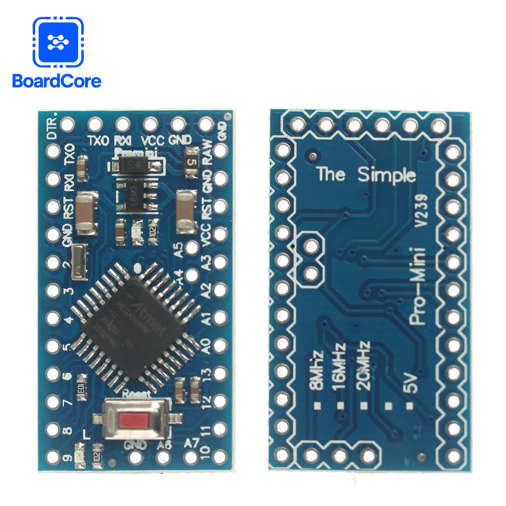 Pro Mini Atmega328P 3.3V 8MHz/5V 16Mhz Interactive Media Development Board Compatible CP2102 Microcontroller for Arduino