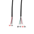 1Pcs 2 Pin 4 Pin Type-C Micro USB USB 2.0 A Male Plug Elbow Head Power Cable Welding Connector DIY Repair Line 0.25M 0.3M 1M