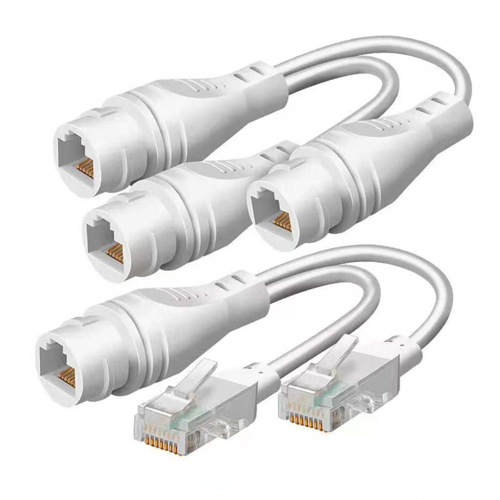 1 to 2 RJ45 Ethernet Splitter Adapter 2 Pack Waterproof Network Connector for Cat5 Cat6 Cable LAN Dual Port Share Internet