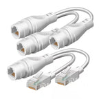 1 to 2 RJ45 Ethernet Splitter Adapter 2 Pack Waterproof Network Connector for Cat5 Cat6 Cable LAN Dual Port Share Internet