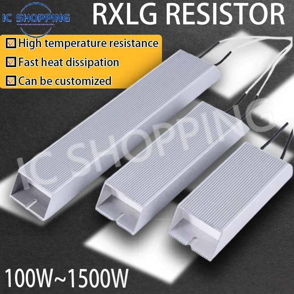 RXLG Aluminum Shell Braking Resistor 100W 150W 200W 300W 400W 500W 600W 800W 1000W 1500W 10 20 30 40 50 75 100 150 300Ohm