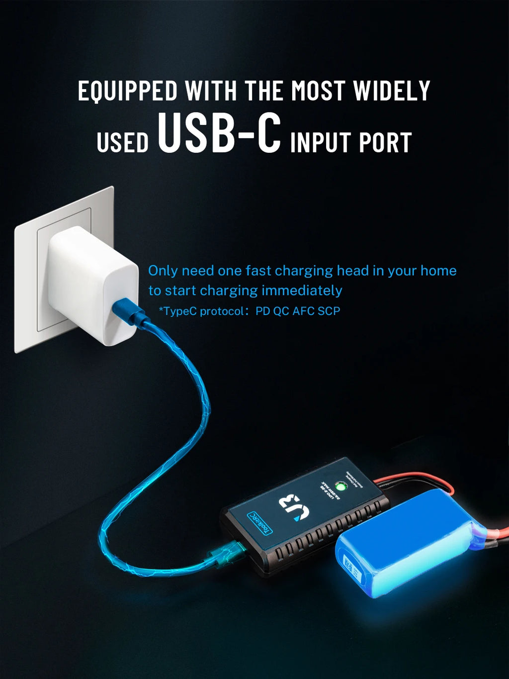 ToolkitRC U3 2-3S LiPo UN3 4-8S USB-C NiMh Battery Charger 2A 25W Balance Port Direct Charge for RC Model FPV Drone Car Airplane