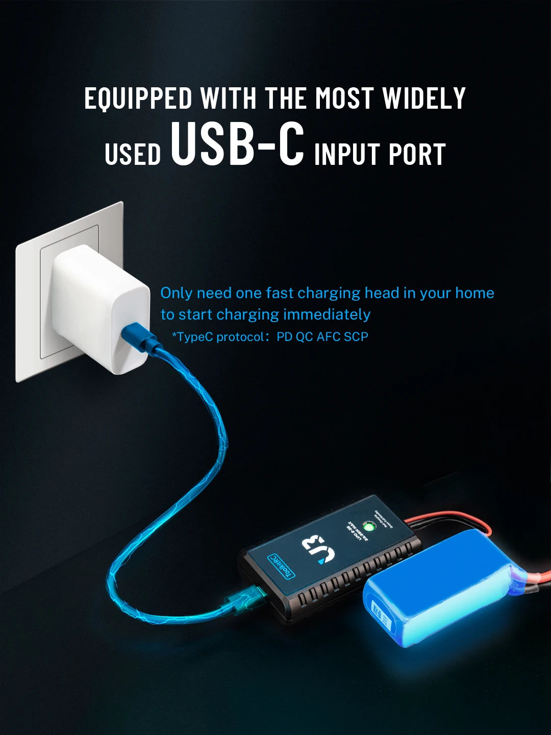 ToolkitRC U3 2-3S LiPo UN3 4-8S USB-C NiMh Battery Charger 2A 25W Balance Port Direct Charge for RC Model FPV Drone Car Airplane