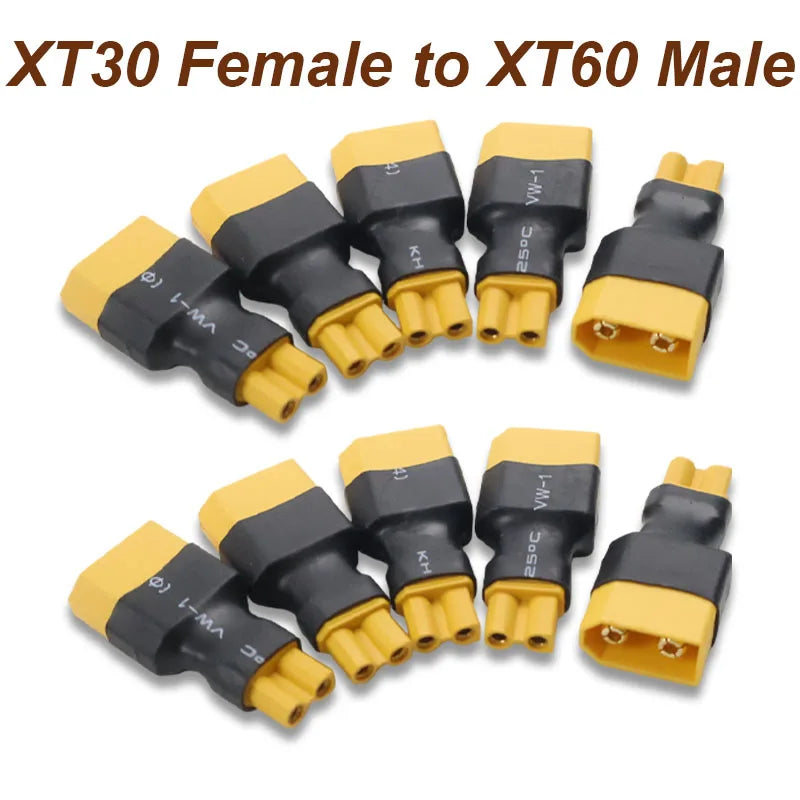 XT60 to XT30 Plug Adapter Converter Connector Male/Female for FPV Drone RC Lipo Battery Charger ESC Accessory Drone Parts DIY