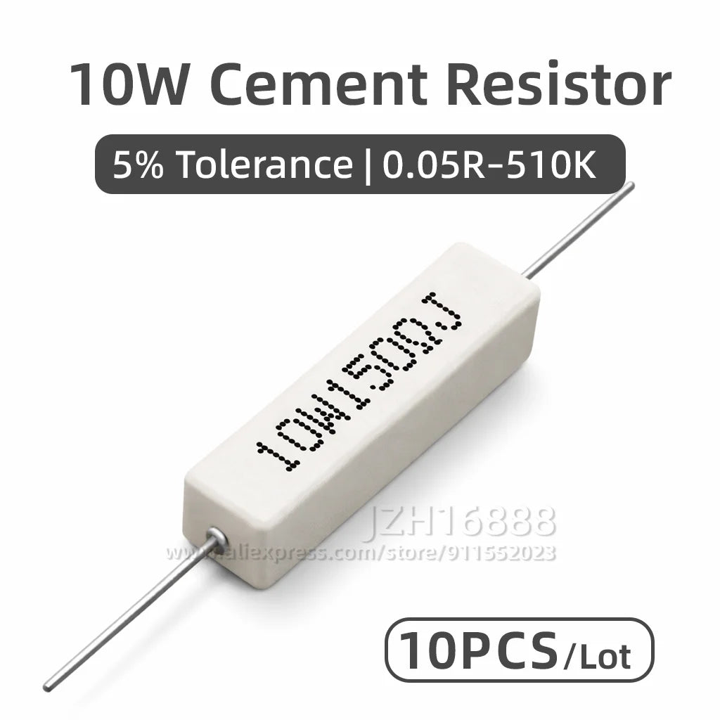 10pcs/10W 5% Cement Resistor Power Resistance 0.05 ~510K 0.1R 0.5R 10R 50R 0.22 0.33 0.5 1 2 5 8 10 15 20 25 30 100 1K 2K 3K ohm