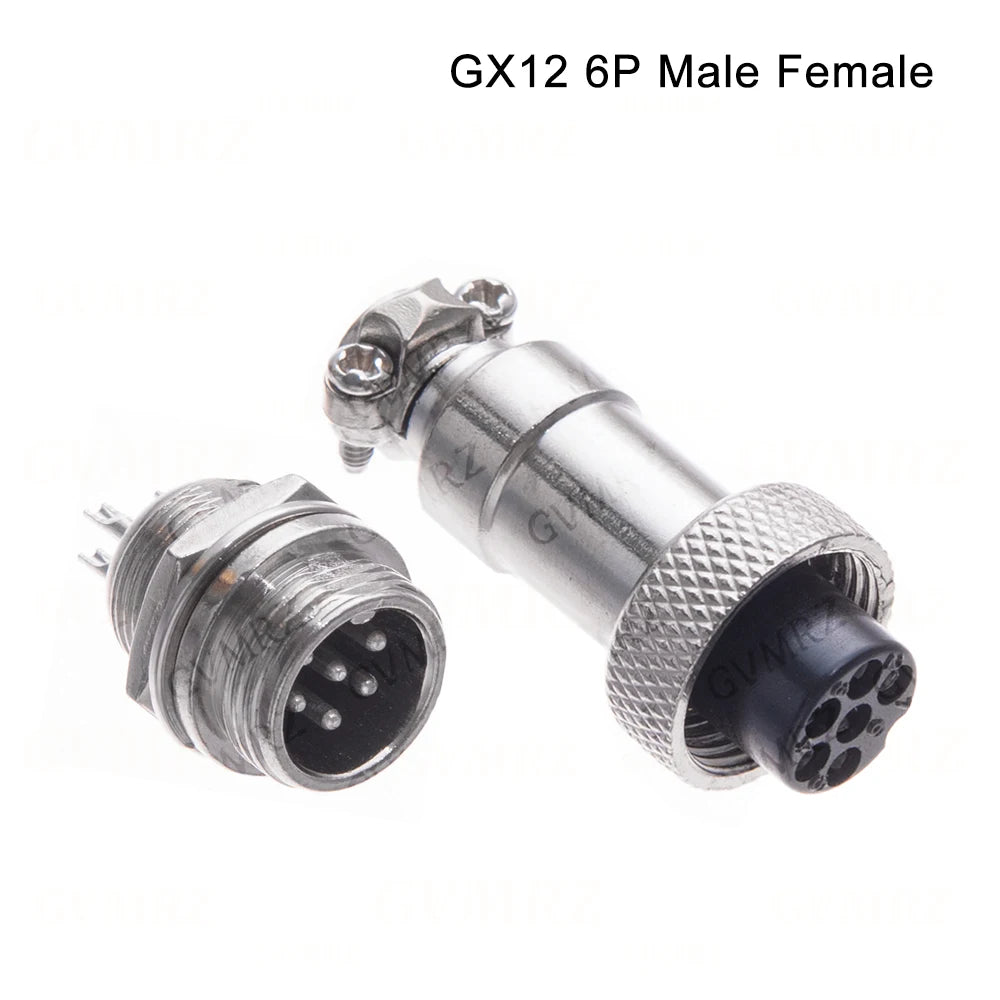 GX12 2 3 4 5 6 Pin Docking Aviation Plug Socket Waterproof Circular Connector 2P-6P