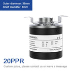 AUCHTEL 38mm Incremental Rotary Encoder 8mm Half Hollow Shaft Photoelectric Optical Switch 10-1024-1800-2500-3600 PPR 5-24VDC