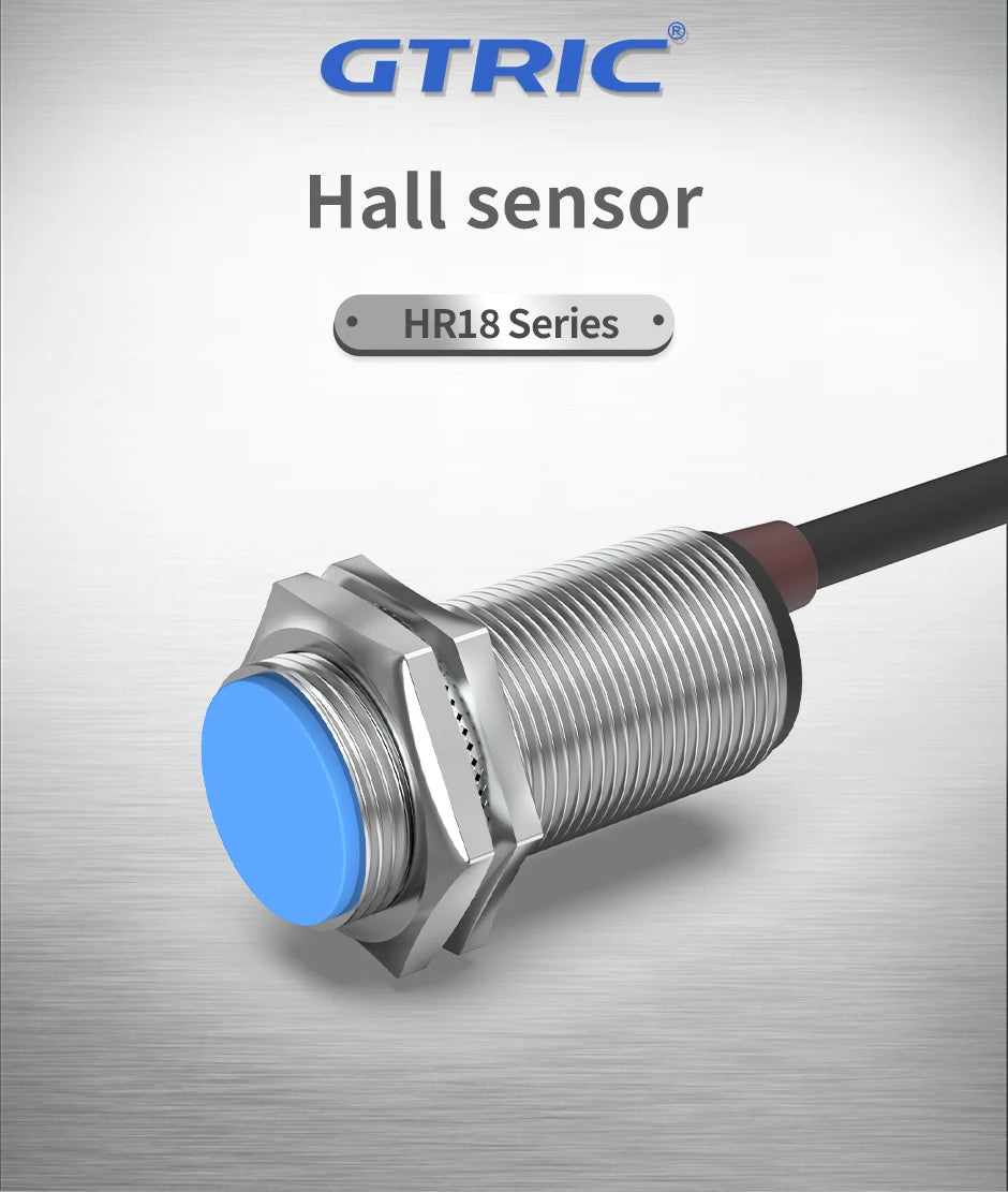 GTRIC Hall Switch Magnetic Proximity Sensor NJK5003 M18 Cylinder Series Sensing Distance 10mm 10-30VDC NPN PNP NO NC