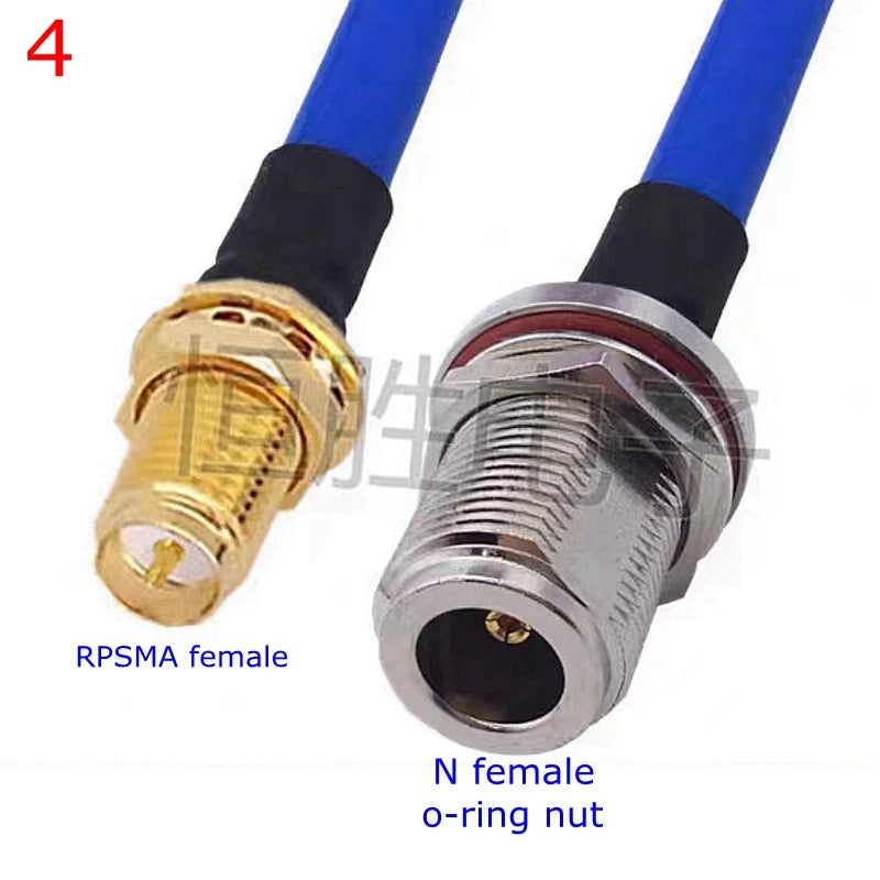 RG402 Coax Cable L16 N To SMA Male Female Connector SMA To N Right Angle Crimp for RG402 High Frequency 0.141 Blue 50ohm RG141